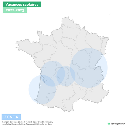 Vacances scolaires Zone A 2022-2023