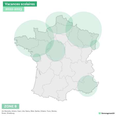 Vacances scolaires Zone B 2022 - 2023