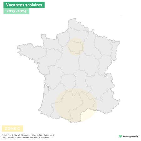 Vacances scolaires Zone C pour l'année 2023/2024